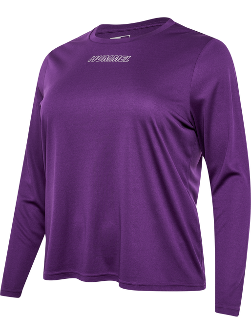 hmlTE CURVY T-SHIRT L/S PLUS, IMPERIAL PURPLE, packshot