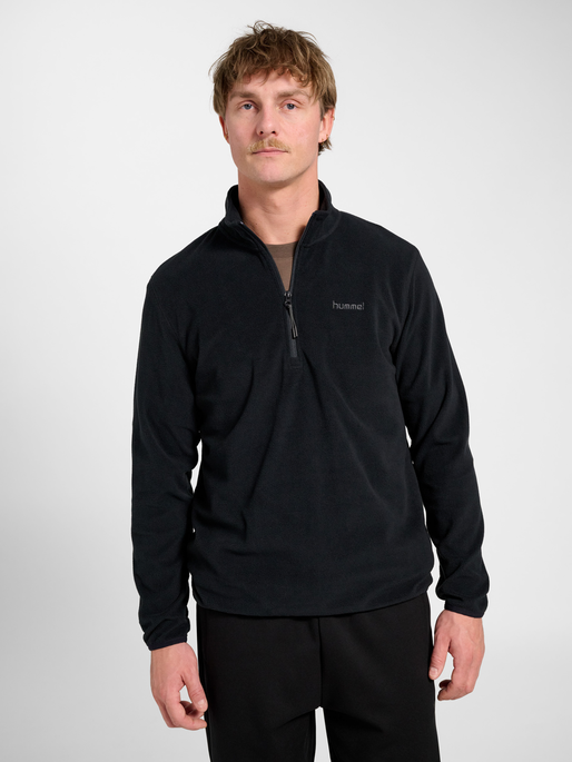 hmlACTIVE HALFZIP FLEECE JACKET, BLACK, model