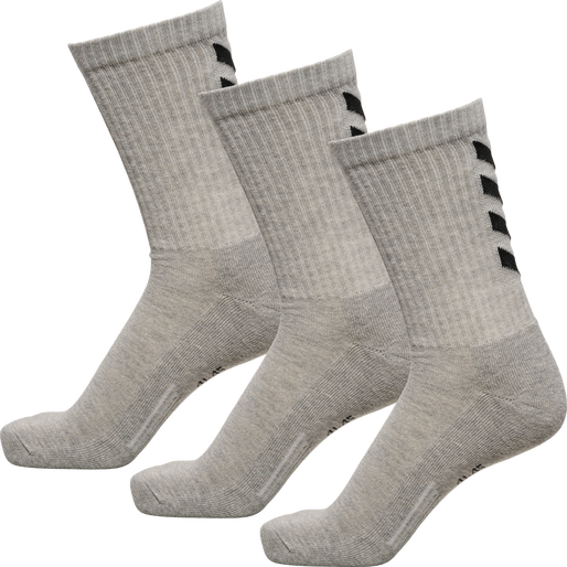 FUNDAMENTAL 3-PACK SOCK, GREY MELANGE, packshot