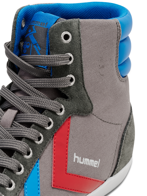 HUMMEL SLIMMER STADIL HIGH, CASTLEROCK/RIBBONRED/BRIL BLUE, packshot