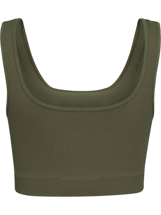 hmlPULSE SEAMLESS RIB BRA, DUSTY OLIVE, packshot