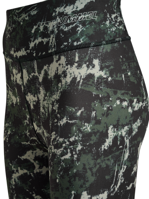 hmlTE TWIST AOP MID WAIST TIGHTS, CLIMBING IVY, packshot