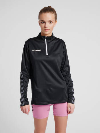 hmlAUTHENTIC WOMEN POLY ZIP JACKET, BLACK, model