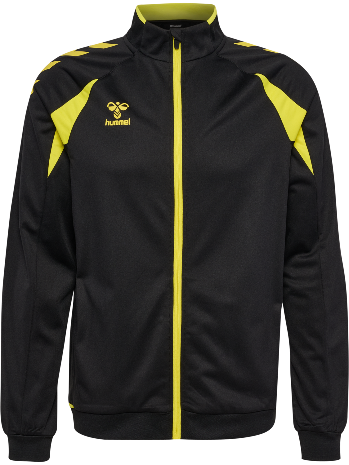 hmlCORE 2.0 TRACK ZIP JACKET, BLACK/BLAZING YELLOW, packshot