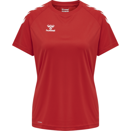 hmlCORE XK CORE POLY TEE  S/S WOMAN, TRUE RED hmlCORE XK CORE POLY TEE  S/S WOMAN, TRUE RED, packshot