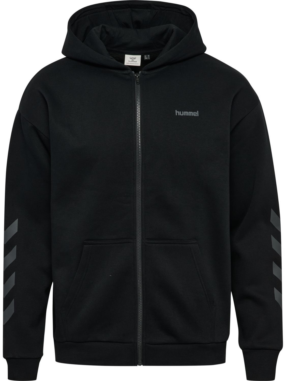 hmlKEEPER CHEVRON ZIP HOODIE, BLACK, packshot