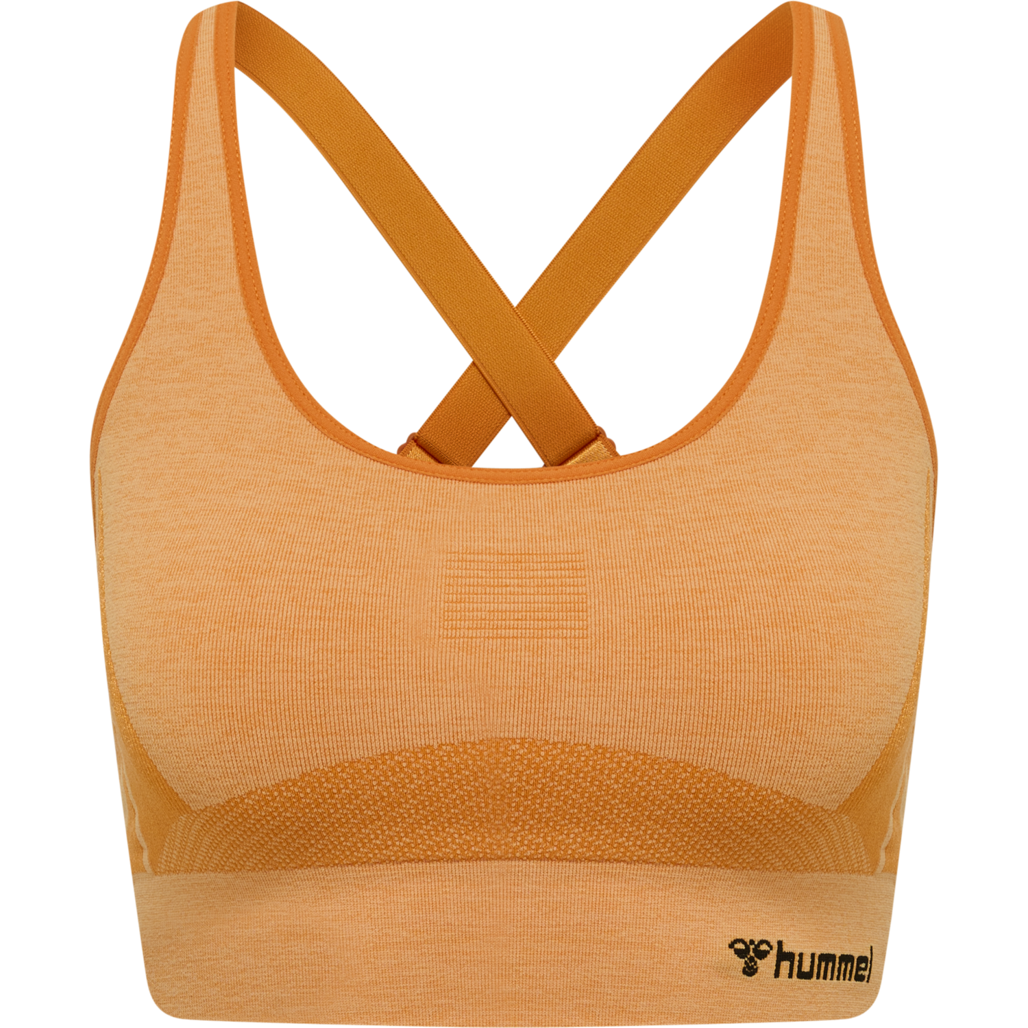 hmlCLEA SEAMLESS  SPORTS TOP, BLAZING ORANGE/CARROT CURL MELANGE, packshot