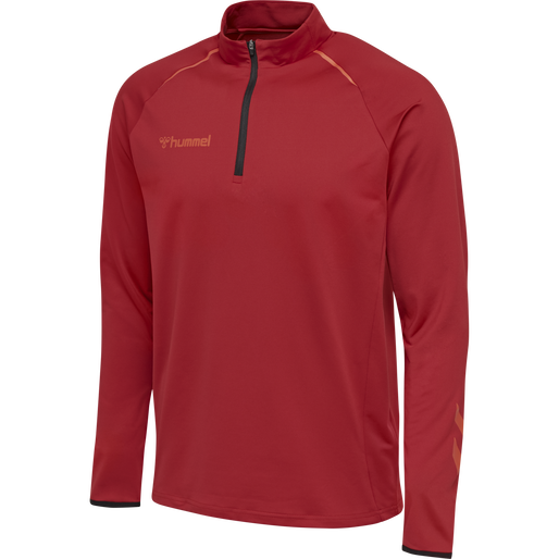 hmlAUTHENTIC PRO HALF ZIP SWEAT, CHILI PEPPER, packshot
