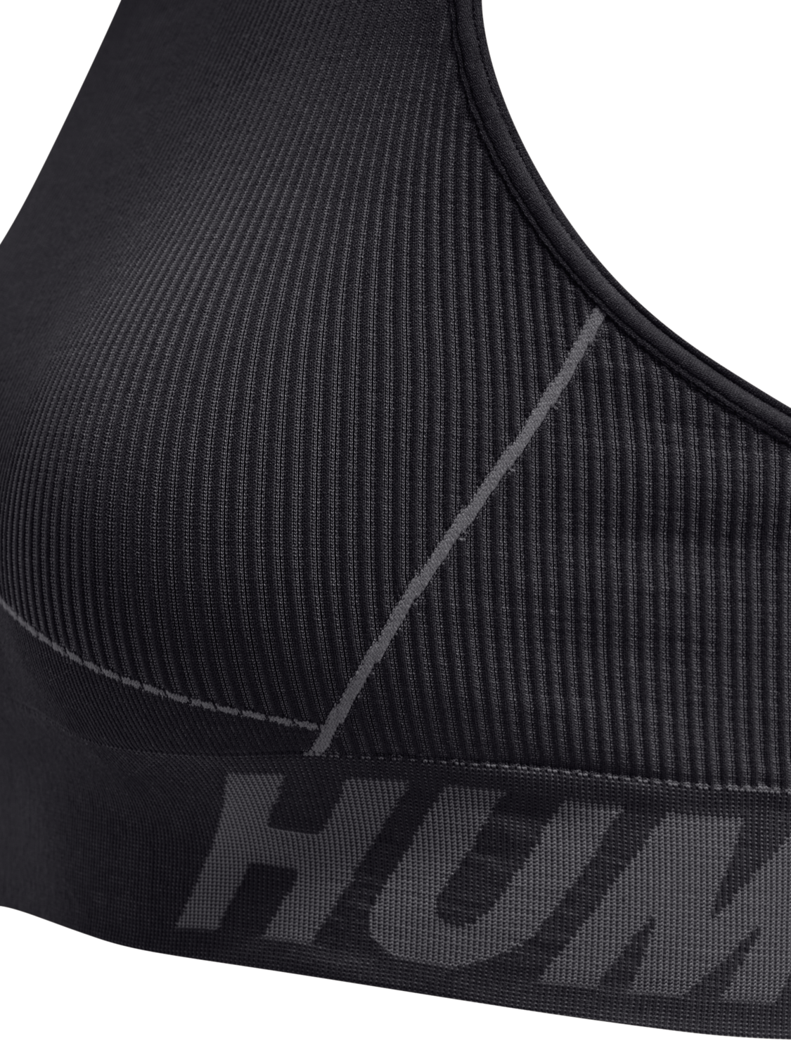 hmlTE CHRISTEL SEAMLESS SPORTS TOP, BLACK/ASPHALT MELANGE, packshot