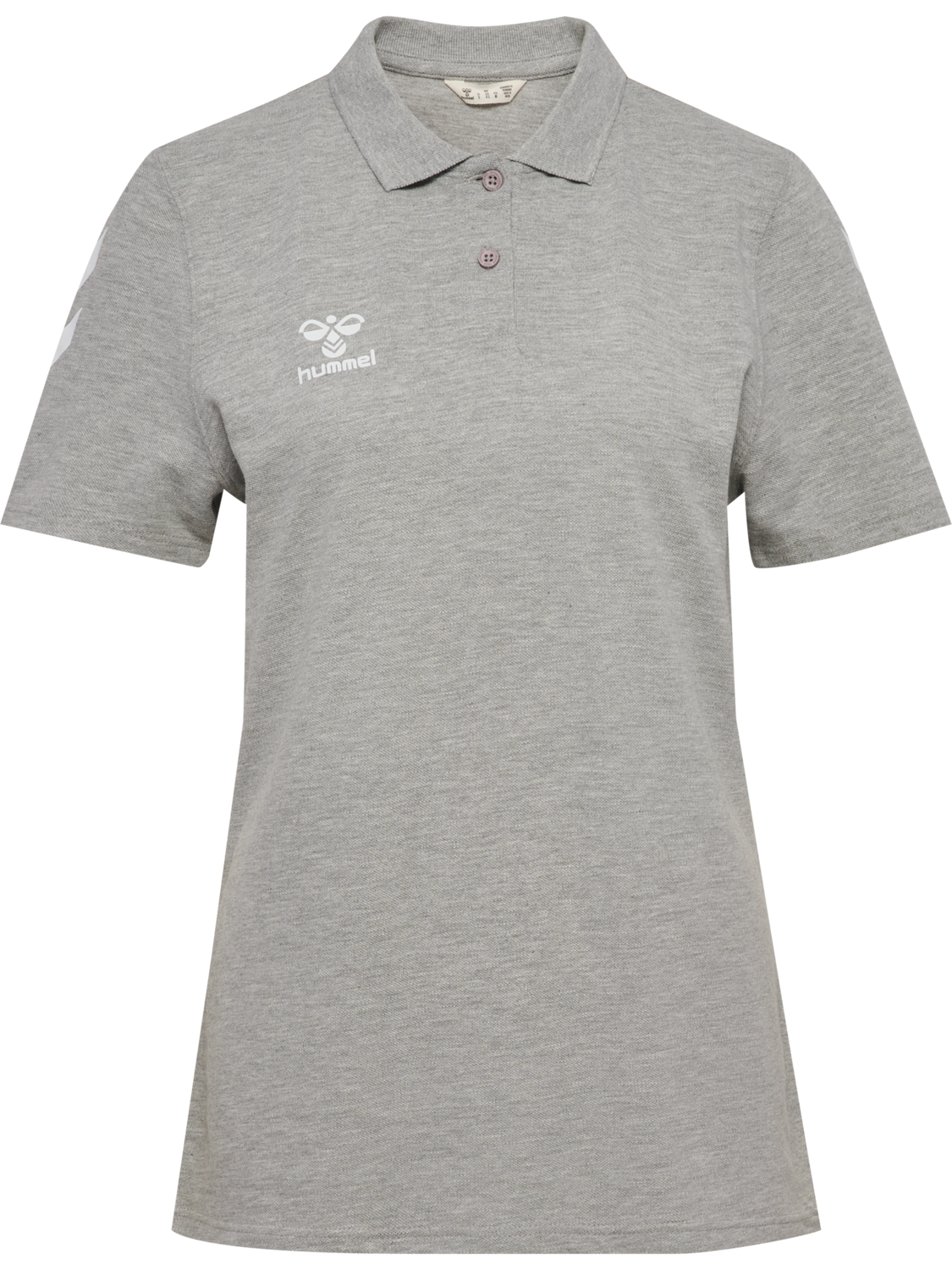 hmlGO 2.0 CHEVRON POLO WOMAN, GREY MELANGE, packshot