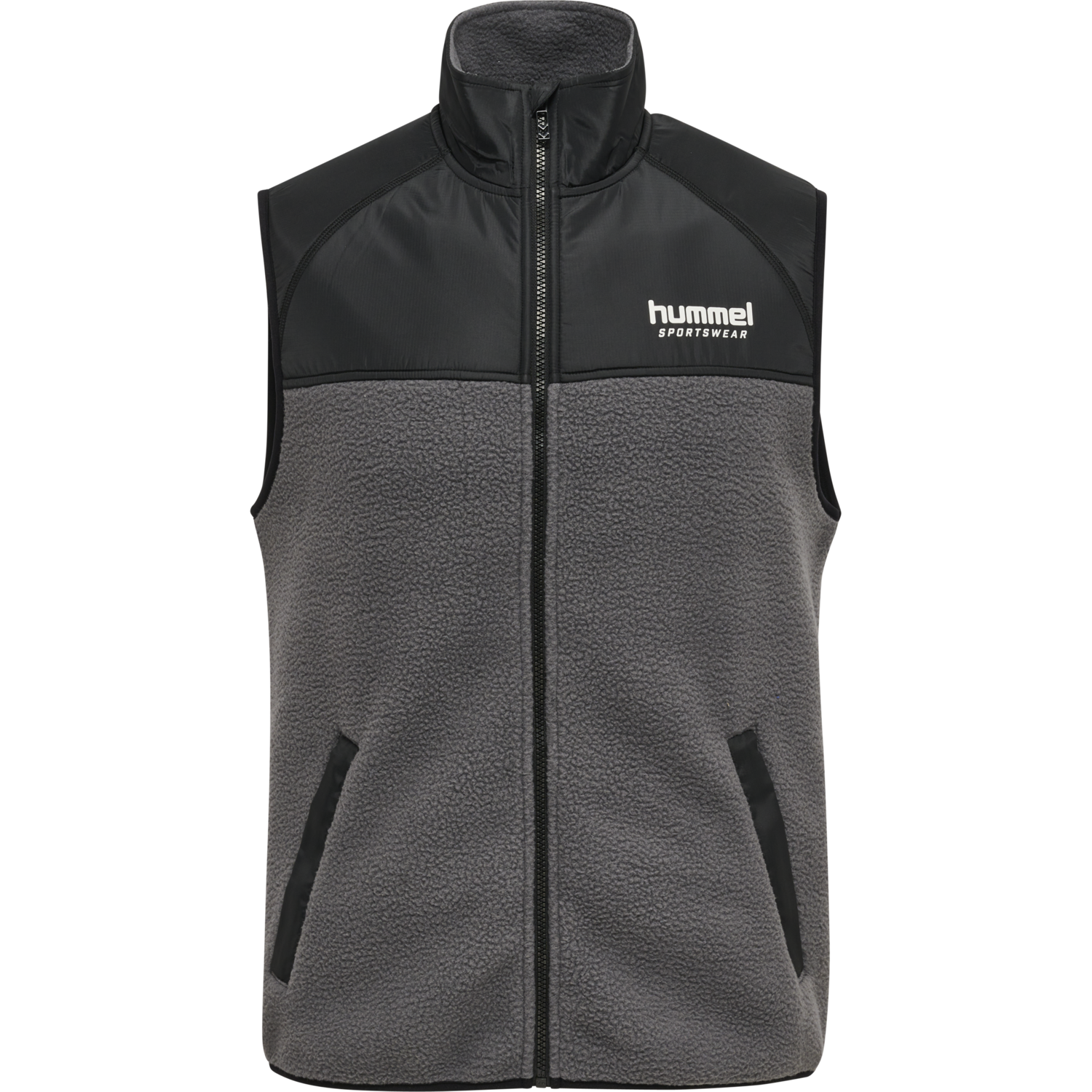 hmlLGC CHARLEY FLEECE WAISTCOAT, BLACKENED PEARL, packshot