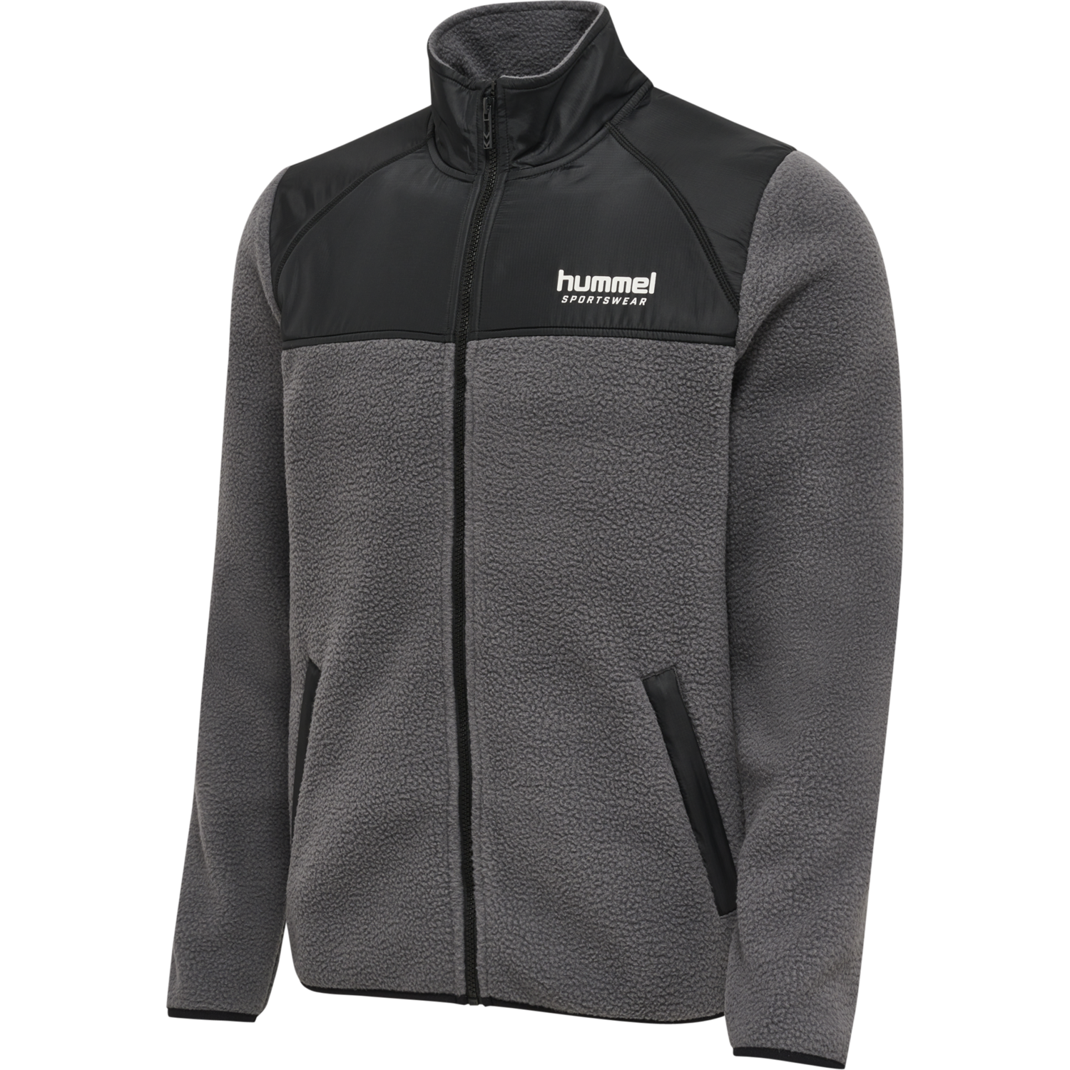 hmlLGC CHARLEY FLEECE JACKET, BLACKENED PEARL, packshot