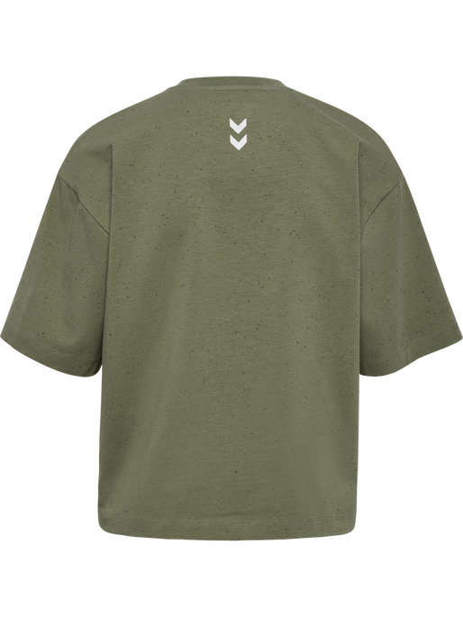 hmlMT ULTRA BOXY SHORT T-SHIRT, DEEP LICHEN GREEN MELANGE, packshot