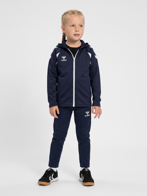 hmlCORE 2.0 ZIP HOODIE KIDS, MARINE/WHITE, model