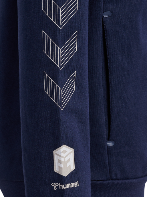 hmlMOVE GRID COTTON ZIP HOODIE KIDS, MARINE, packshot