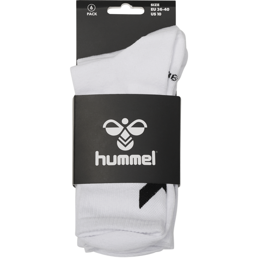 hmlCHEVRON 6-PACK SOCKS, WHITE, packshot