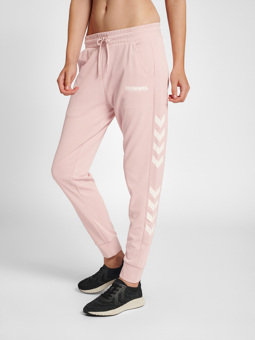 hmlLEGACY POLY WOMAN REGULAR PANTS, CHALK PINK, model