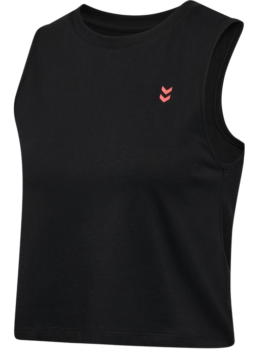 hmlHIIT CROPPED W MUSCLE TANK TOP, BLACK, packshot