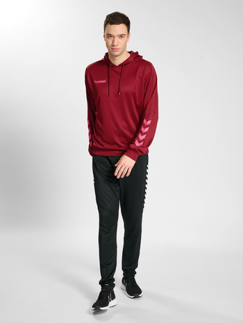hmlPROMO POLY HOODIE, BIKING RED, model