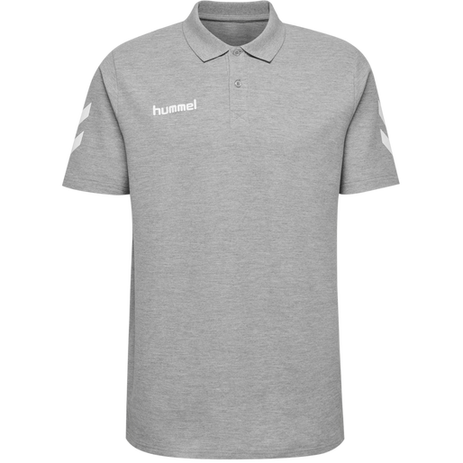 HMLGO COTTON POLO, GREY MELANGE HMLGO COTTON POLO, GREY MELANGE, packshot