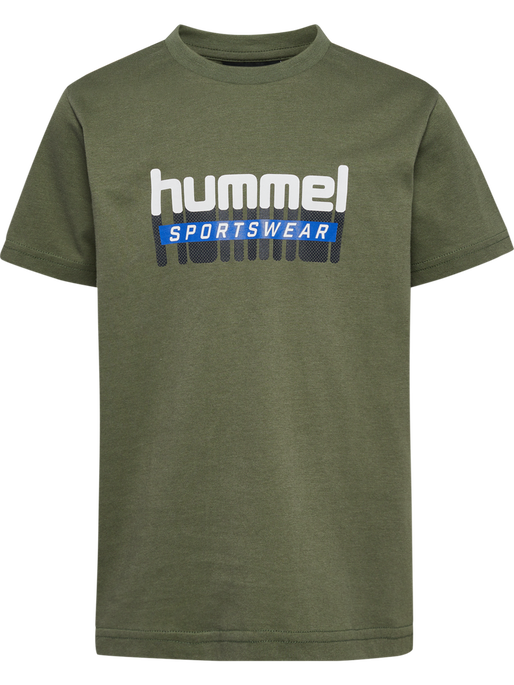 hmlTUKAS T-SHIRT S/S, DUSTY OLIVE, packshot