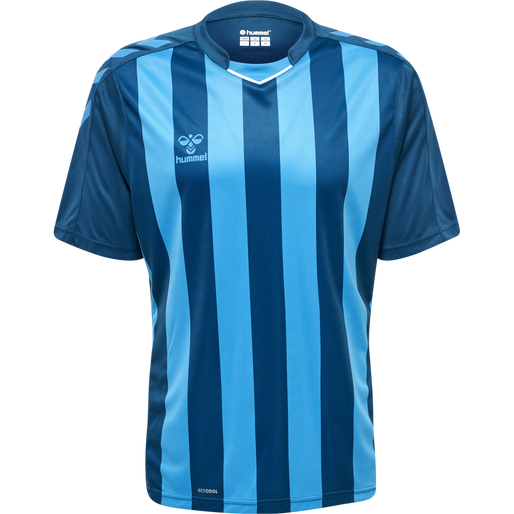 hmlCORE XK STRIPED JERSEY S/S, BLUE CORAL/BLUE DANUBE, packshot