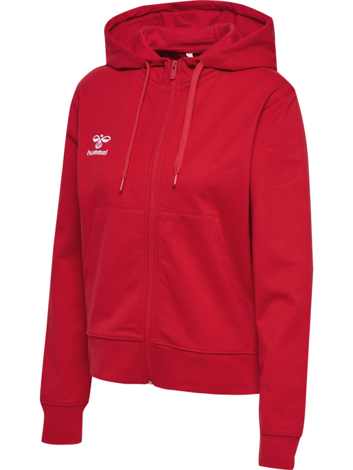 hmlGO 2.0 ZIP HOODIE WOMAN, TRUE RED, packshot