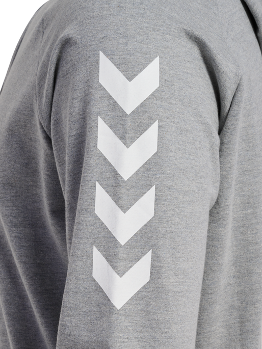 HMLGO COTTON HOODIE, GREY MELANGE, packshot