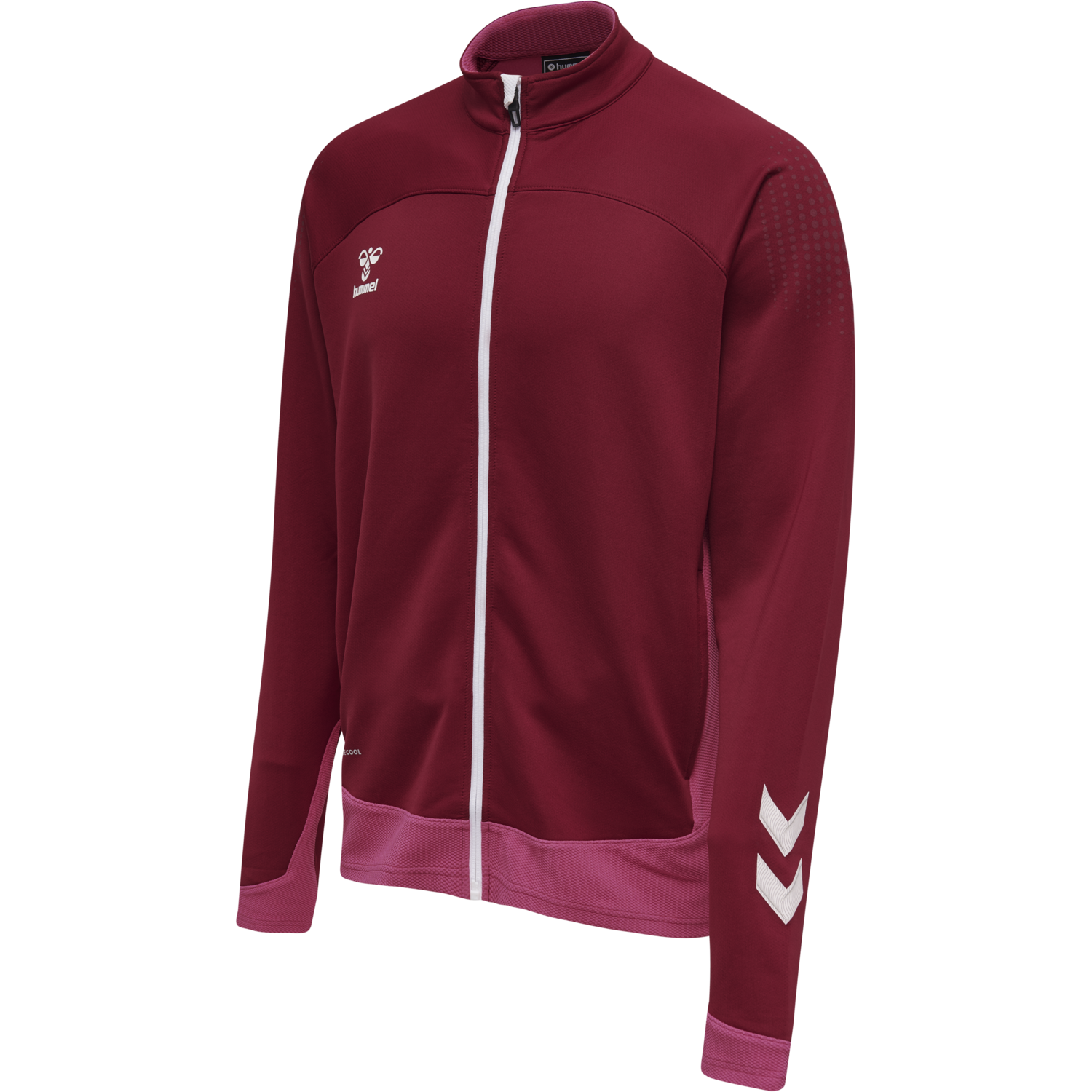 hmlLEAD POLY ZIP JACKET, BIKING RED, packshot