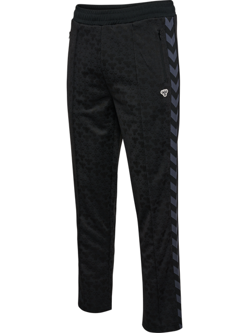 hmlARCHIVE REGULAR POLY PANTS AOP, BLACK/EBONY, packshot