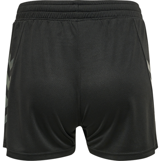 hmlONGRID POLY SHORTS WO, JET BLACK/FORGED IRON, packshot
