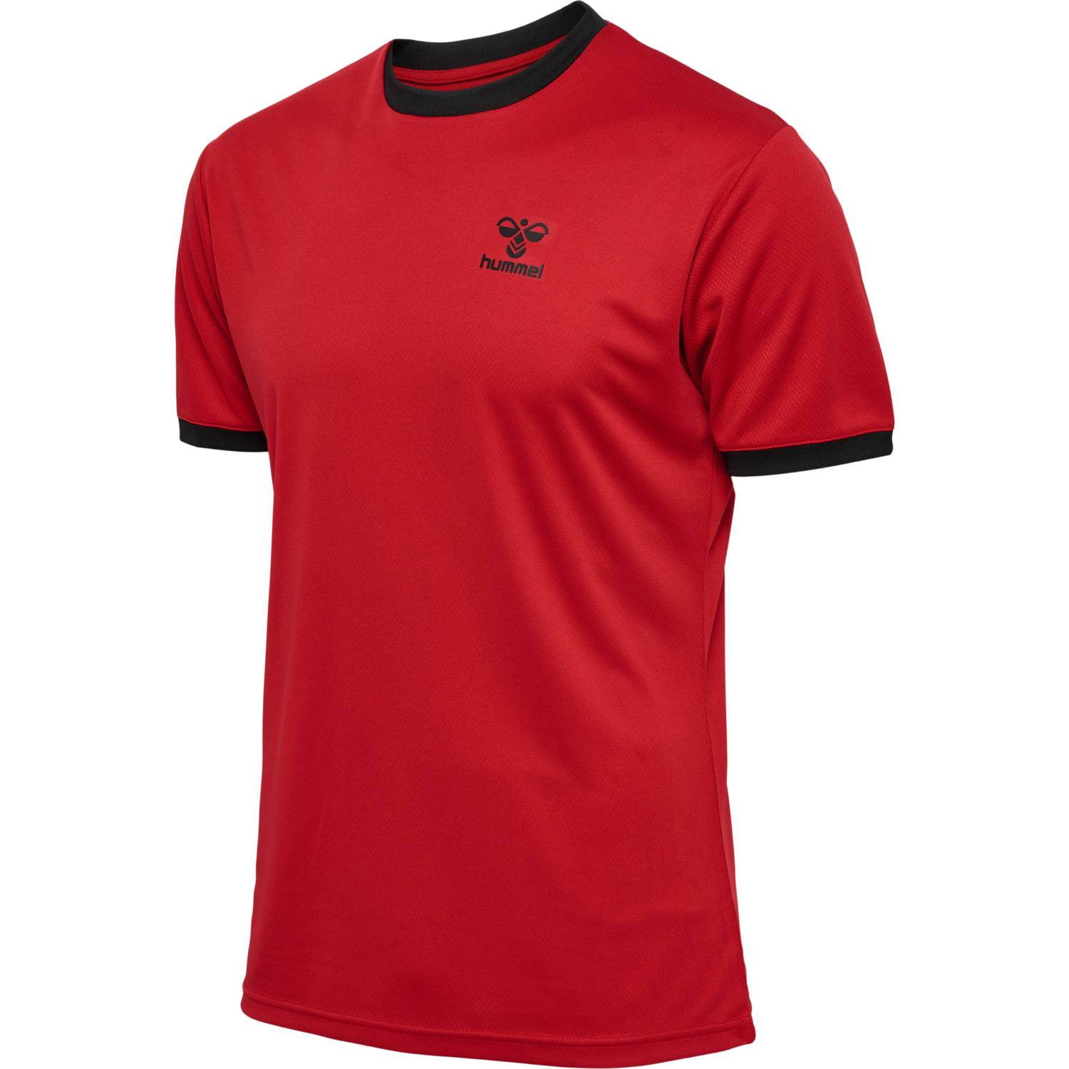 hmlQ4 POLY JERSEY S/S, POMPEIAN RED, packshot