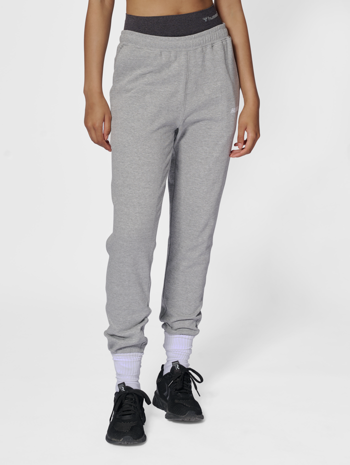 hmlELEMENTAL REGULAR PANTS WOMAN, GREY MELANGE, model