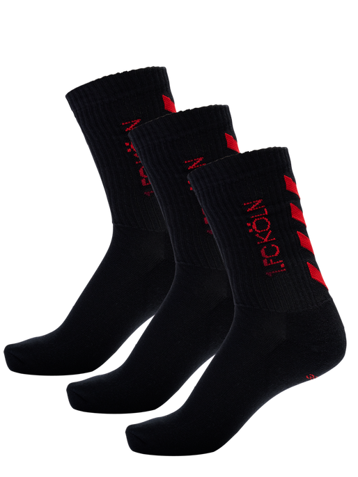 1FCK FUNDAMENTAL SOCKS 3-PACK, BLACK/RED 1FCK FUNDAMENTAL SOCKS 3-PACK, BLACK/RED, packshot
