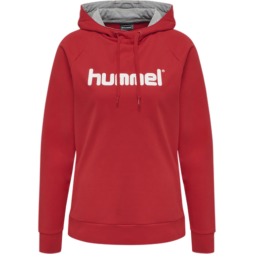 HMLGO COTTON LOGO HOODIE WOMAN, TRUE RED, packshot