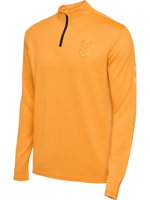 hmlACTIVE PL HALF ZIP, BLAZING ORANGE, packshot