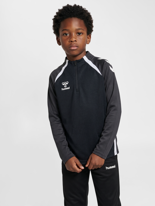 hmlLEAD 2.0 HALF ZIP KIDS, BLACK/ASPHALT, model