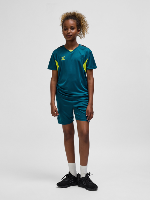 hmlAUTHENTIC PL JERSEY S/S KIDS, BLUE CORAL/SULPHUR SPRING, model