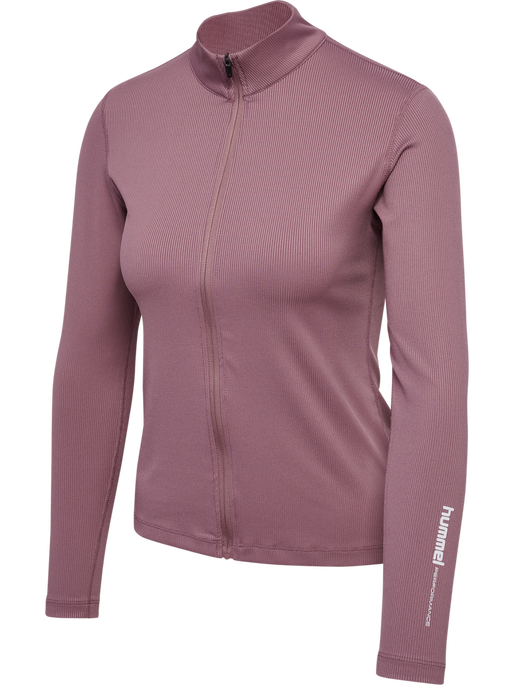 hmlPULSE W ZIP SHIRT L/S, WISTFUL MAUVE, packshot