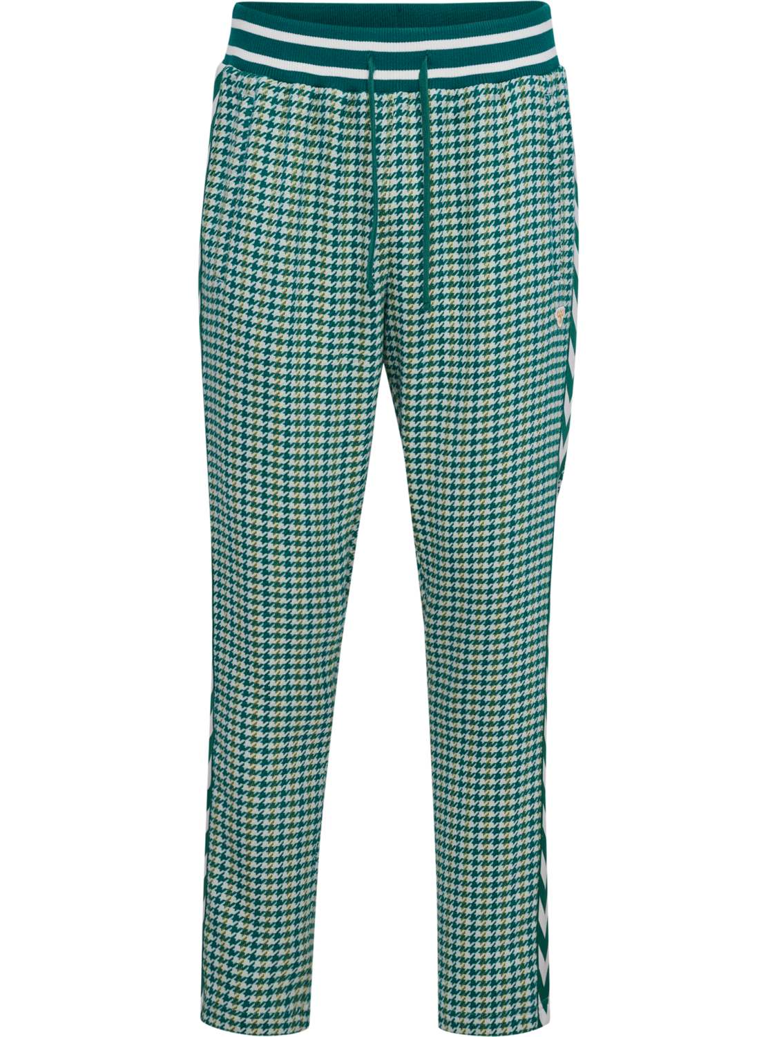 Pepita Woven Logotape Trackpants, YELLOW/LIGHT BLUE/TEAL, packshot