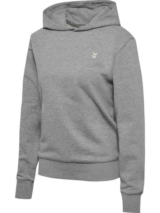 hmlPULSE W SWEAT HOODIE, GREY MELANGE, packshot