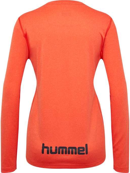 hmlSPRINT MEL T-SHIRT L/S WOMAN, SPICY ORANGE MELANGE, packshot