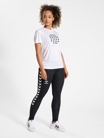 hmlCOURT T-SHIRT S/S WOMAN, WHITE, model