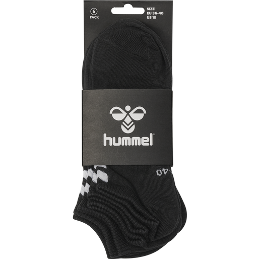 hmlCHEVRON 6-PACK ANKLE SOCKS, BLACK/BLACK, packshot