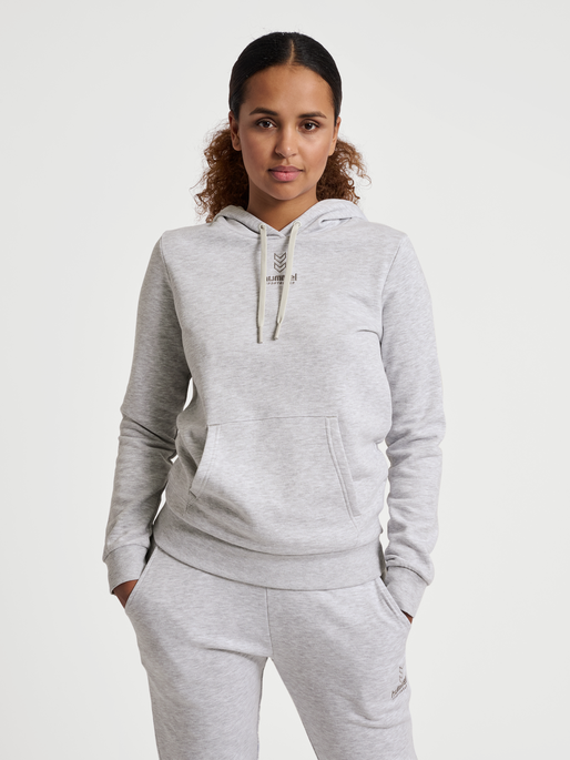 hmlOLIVIA HOODIE, LIGHT GREY MELANGE, model