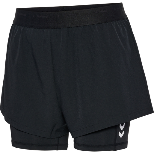 hmlMT FLY 2 IN 1 SHORTS, BLACK, packshot