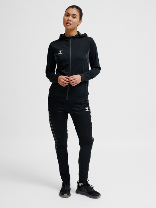 hmlAUTHENTIC PL ZIP HOODIE WOMAN, BLACK, model