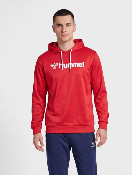 hmlLOGO HOODIE, TRUE RED, model