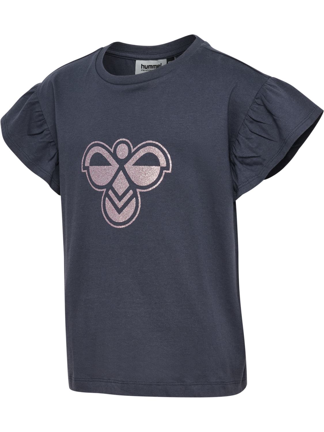 hmlJR RUFFLE T-SHIRT SS BIG BEE, OMBRE BLUE, packshot