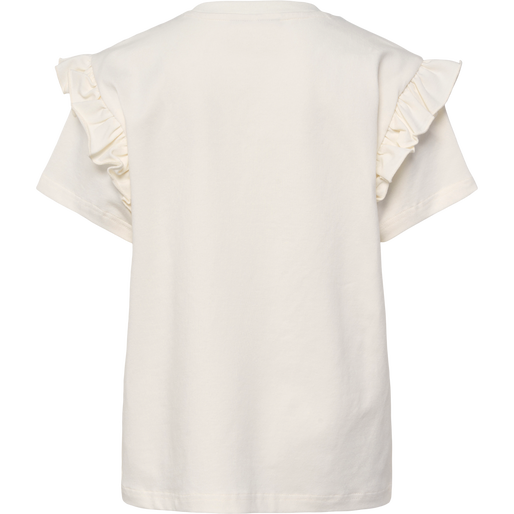 hmlFLOWY RUFFLE T-SHIRT S/S, MARSHMALLOW, packshot